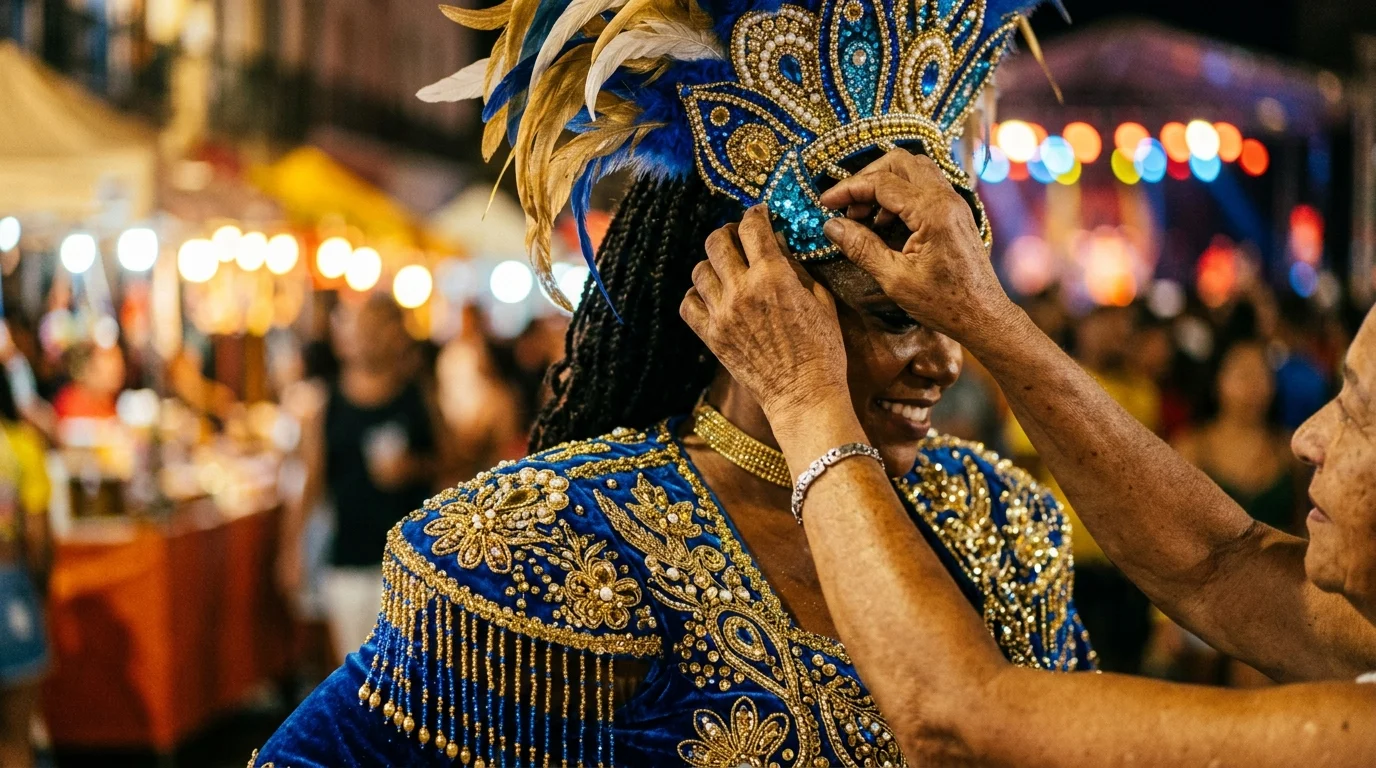 Detalhe de fantasia de festa tradicional brasileira